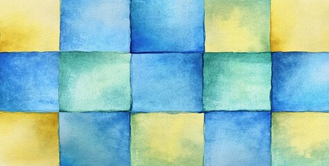 Poster - Abstract Watercolor Tile Pattern (1)