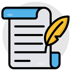 Wall Mural - quill writing concept icon