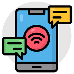 Wall Mural - a flat design icon of connected phone