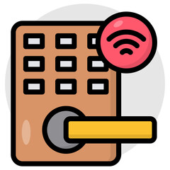 Wall Mural - Unique design icon of smart door lock