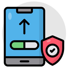 Wall Mural - Editable design icon of mobile data upload 