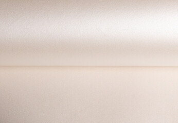 Aufkleber - Background with satin paper texture. Folded roll with pearlescent gradient in champagne, beige, pale gold. Glossy surface, soft tone, elegant premium finish, minimalistic flow..