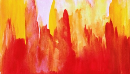 Poster -  vivid red and yellow abstract watercolor texture for creative backgrounds, print design, or wall art with fiery gradient