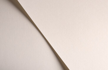 Aufkleber - Paper background with matte texture. Soft white and ivory surface with light beige curve and fold, smooth warm pastel tone, elegant composition, refined minimal design, visual balance..