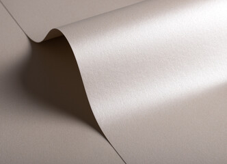 Aufkleber - Paper background with satin pearlescent texture. Glossy folded curves, soft wave and sculptural flow, pale gold and champagne hue, elegant abstract surface with gentle reflective sheen..