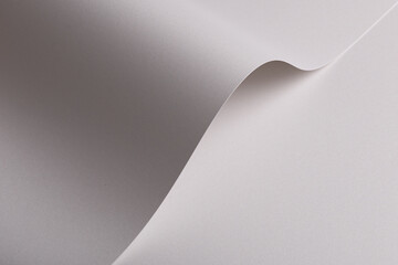 Aufkleber - Pearl satin paper background with a glossy, smooth texture and graceful curved folds. Pale grey and icy silver hues create a bright, elegant, and luxurious abstract composition with a soft shimmer,.