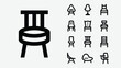 © edt - Chair Office Seat Line Icons