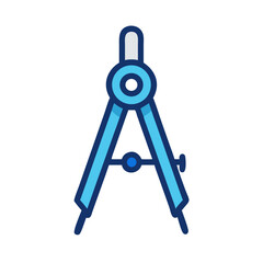 Leinwandbilder - Compass Tool Icon Representing Precision Engineering and Drafting