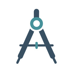 Leinwandbilder - Compass Tool Icon Representing Precision Engineering and Drafting