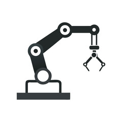 Poster - Robotic Arm Icon – Industrial Automation and Manufacturing Symbol
