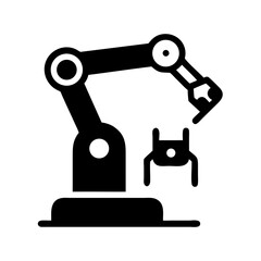 Poster - Robotic Arm Icon – Industrial Automation and Manufacturing Symbol