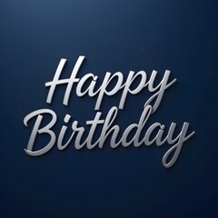 Fototapete - Happy Birthday lettering on blue background. 3D illustration. Vintage style. (파란색 배경에 '생일 축하합니다'라는 글자가 적힌 3D 일러스트입니다. 빈티지 스타일입니다.)