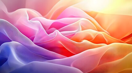Wall Mural - abstract waves of flowing colors and textures in soft pastel hues with gentle light effects