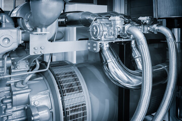 Aufkleber - Big turbo diesel engine, industrial concept background