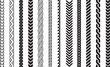 © stockingtimee - Decorative vertical borders vector set seamless black line dividers with chevron, rope, braid, chain and zigzag pattern designs