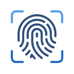 Leinwandbilder - Biometric Fingerprint Scan Icon – User Authentication and Security Symbol