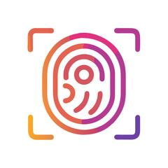 Leinwandbilder - Biometric Fingerprint Scan Icon – User Authentication and Security Symbol