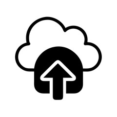 Poster - Cloud Upload with Play Icon Representing Media Streaming and Cloud-Based Content Delivery