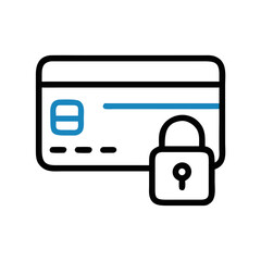 Poster - Credit Card with Lock Icon Representing Secure Payment and Financial Data Protection