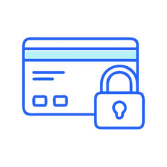 Poster - Credit Card with Lock Icon Representing Secure Payment and Financial Data Protection