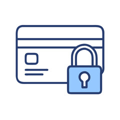 Poster - Credit Card with Lock Icon Representing Secure Payment and Financial Data Protection
