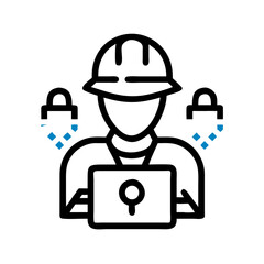 Aufkleber - Cybersecurity Engineer Icon Representing IT Security Expert and Digital Threat Protection