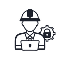Aufkleber - Cybersecurity Engineer Icon Representing IT Security Expert and Digital Threat Protection