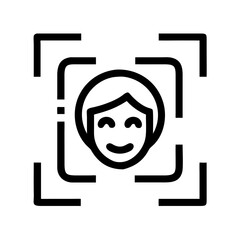 Fototapete - Face Recognition in Frame Icon Representing Biometric Identification and Secure Access