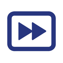 Fototapete - Fast Forward Button Icon Representing Media Playback Acceleration and Skip Function