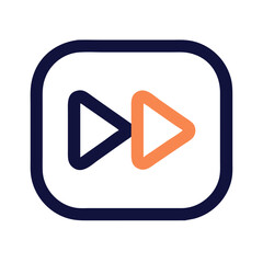 Fototapete - Fast Forward Button Icon Representing Media Playback Acceleration and Skip Function