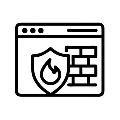 Aufkleber - Firewall Symbol in Browser Icon Representing Internet Security and Web Protection