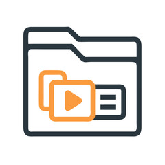 Leinwandbilder - Media Folder Icon Representing Digital File Storage and Multimedia Organization