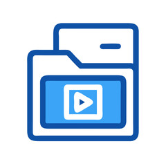 Leinwandbilder - Media Folder Icon Representing Digital File Storage and Multimedia Organization