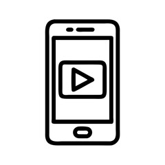 Fototapete - Mobile with Play Icon Representing Smartphone Media Playback and Streaming Access
