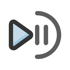 Fototapete - Pause Button Icon Representing Media Playback Control and Temporary Halt