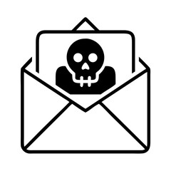 Aufkleber - Phishing Email with Skull Icon Representing Malicious Message and Cyber Threat