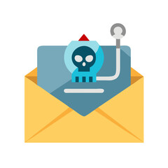 Aufkleber - Phishing Email with Skull Icon Representing Malicious Message and Cyber Threat
