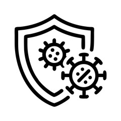 Poster - Shield with Virus Symbol Icon Representing Antivirus Protection and Digital Security