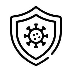 Fototapete - Shield with Virus Symbol Icon Representing Antivirus Protection and Digital Security