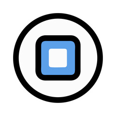 Fototapete - Stop Button Icon Representing Media Control and Playback Halt Function