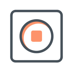 Fototapete - Stop Button Icon Representing Media Control and Playback Halt Function