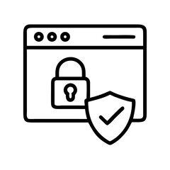 Aufkleber - Unlocked Browser with Shield Check Icon Representing Secure Access and Verified Website