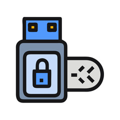 Poster - USB Device with Scan Frame Icon Representing Data Detection and Device Recognition