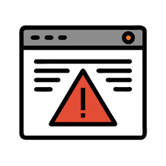Poster - Web Page with Warning Icon Representing Error Notification or Security Alert