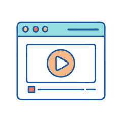 Fototapete - Web Video Player Icon Representing Online Streaming Interface