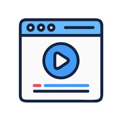 Fototapete - Web Video Player Icon Representing Online Streaming Interface