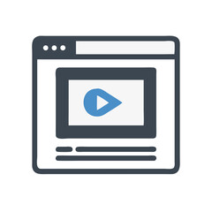 Fototapete - Web Video Player Icon Representing Online Streaming Interface