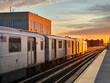 © Gregory - Subway at Sunset with Golden Light on Cars (Queens, New York, USA)