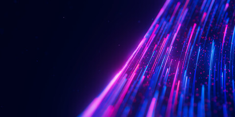 Wall Mural - closeup of bigdata light speed flow. abstract digital data stream of quantum computing. cyberspace o