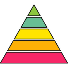 Wall Mural - pyramid infographic chart. triangle hierarchy data with five segments. vector illustration isolated 